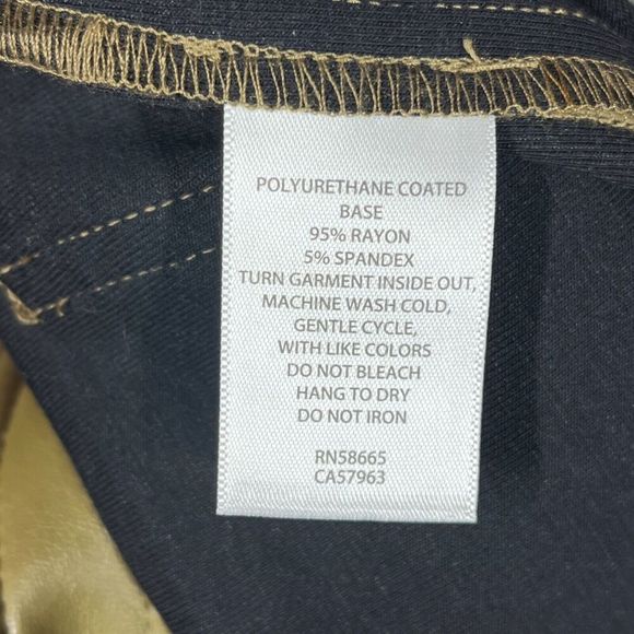 Halogen Womens Pants 4 Olive Vegan Faux Leather Mid-Rise Straight Leg Ankle NEW - Picture 4 of 9